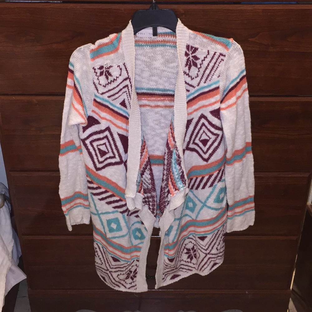 Fall tribal design cardigan